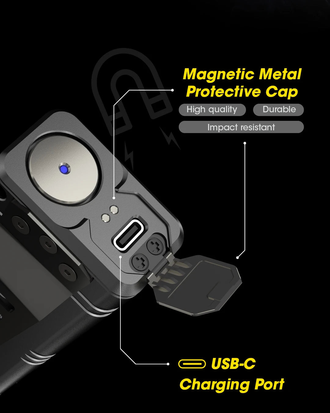 NITECORE TM12K Tactical Flashlight Powerful USB-C Rechargeable Super Bright 18W QC Searchlight CREE XHP50, 21700 Li-ion Battery