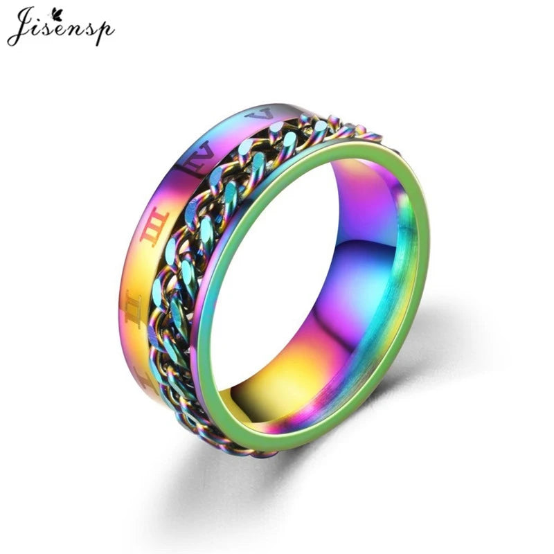 Rotatable Chain Fidget Ring for Men - Jeglowstore