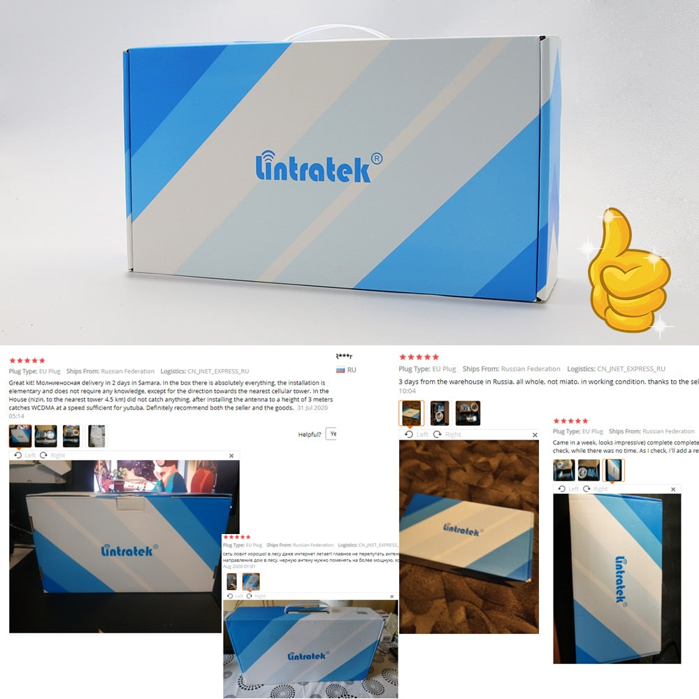 Lintratek 3G Mobile Cell Phones Signal Repeater Booster Amplifier UMTS 2100MHz (Band 1) Yagi Antenna Set for 3G Voice and Data -