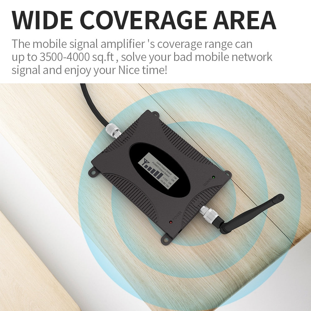 Lintratek 3G Mobile Cell Phones Signal Repeater Booster Amplifier UMTS 2100MHz (Band 1) Yagi Antenna Set for 3G Voice and Data -