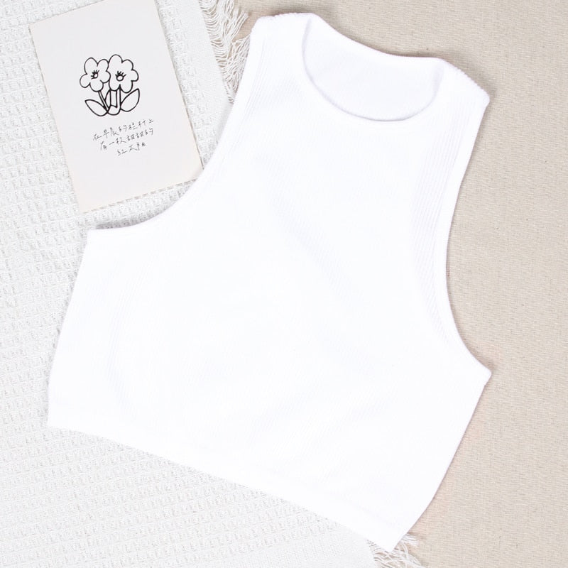 NORMOV Fitness Yoga Bra Sports Crop Tops Seamless Ribbed Sports Bras Tops Knit Paddleless Top Womens High Strength Shock Proof