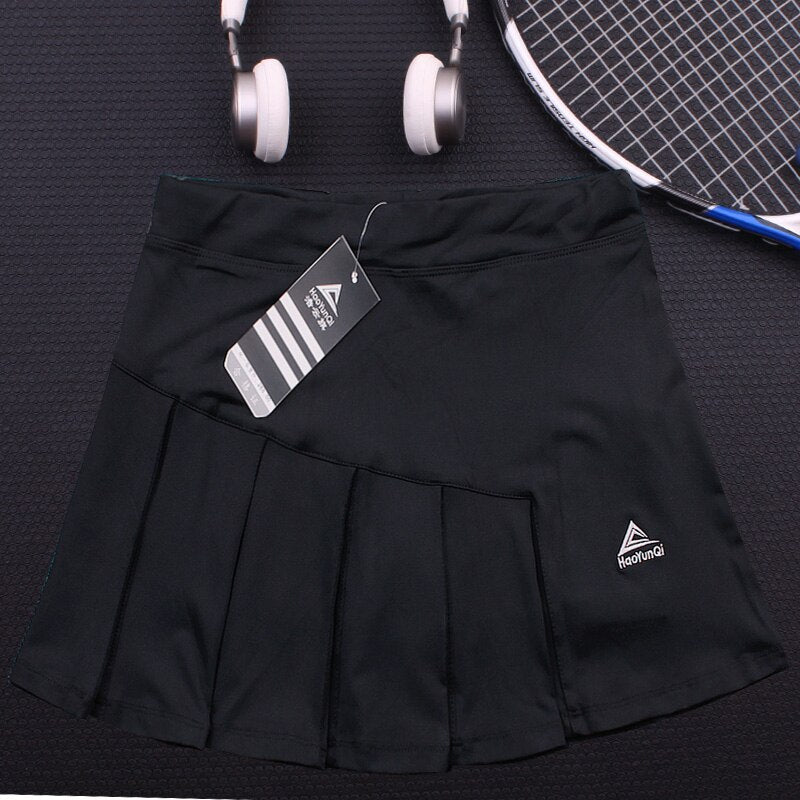 Girls Tennis Skorts with Built In Short , Top Quality Patchwork Thick Material Athletic Yoga Badminton Skirt Women Tennis Shorts