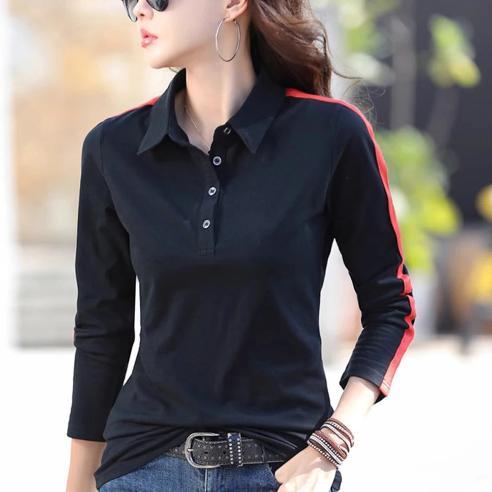 Women’s Cotton Polo Neck T-Shirt