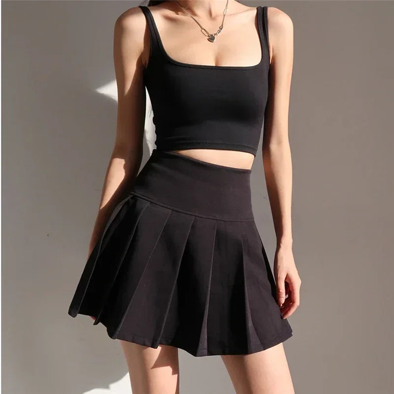 High Waist Pleated Mini Skirt - Jeglowstore