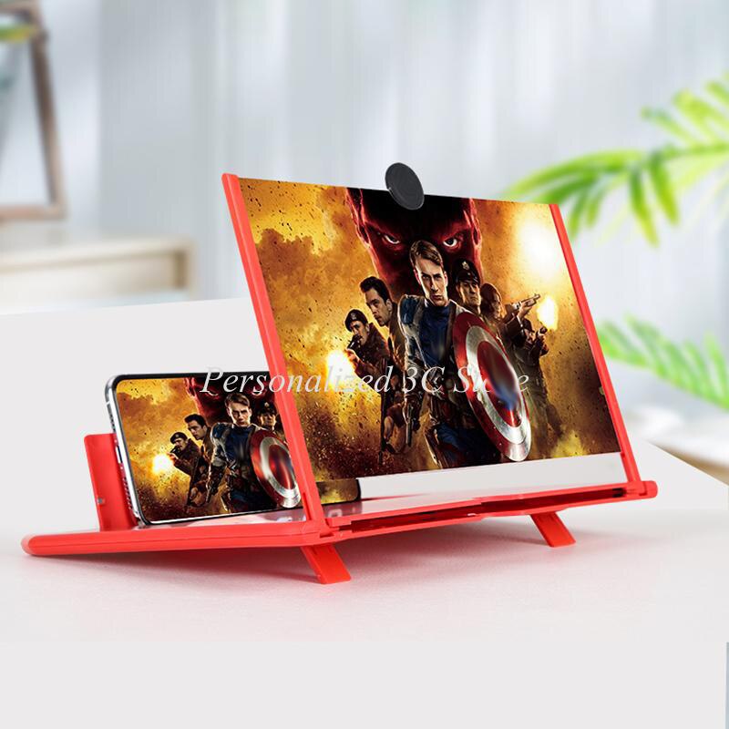 12/10 Inches 3D Screen Amplifier Mobile Phone Screen Video Magnifier for Smartphone Enlarged Screen Phone Stand Bracket