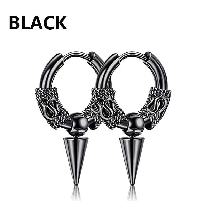 2pc korean Fashion Cross feather Stud Earrings Punk Rock Style For Women men High Quality Stainless steel Hiphop Ear Jewelry