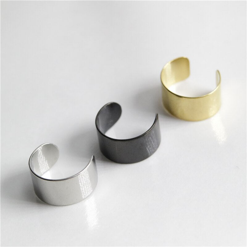 UVW003 2pc Stainless Steel Earrings Non-Piercing Ear Bone Clip On Earring for Women Fake Ear Cuff Helix Tragus Piercing Jewelry