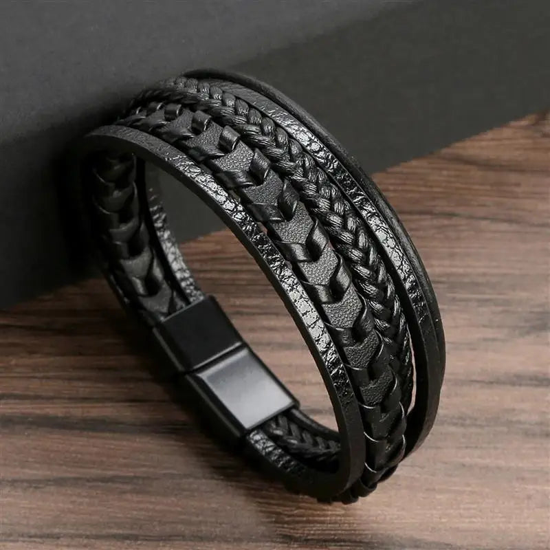 Men’s Classic Handwoven Leather Bracelet - Jeglowstore