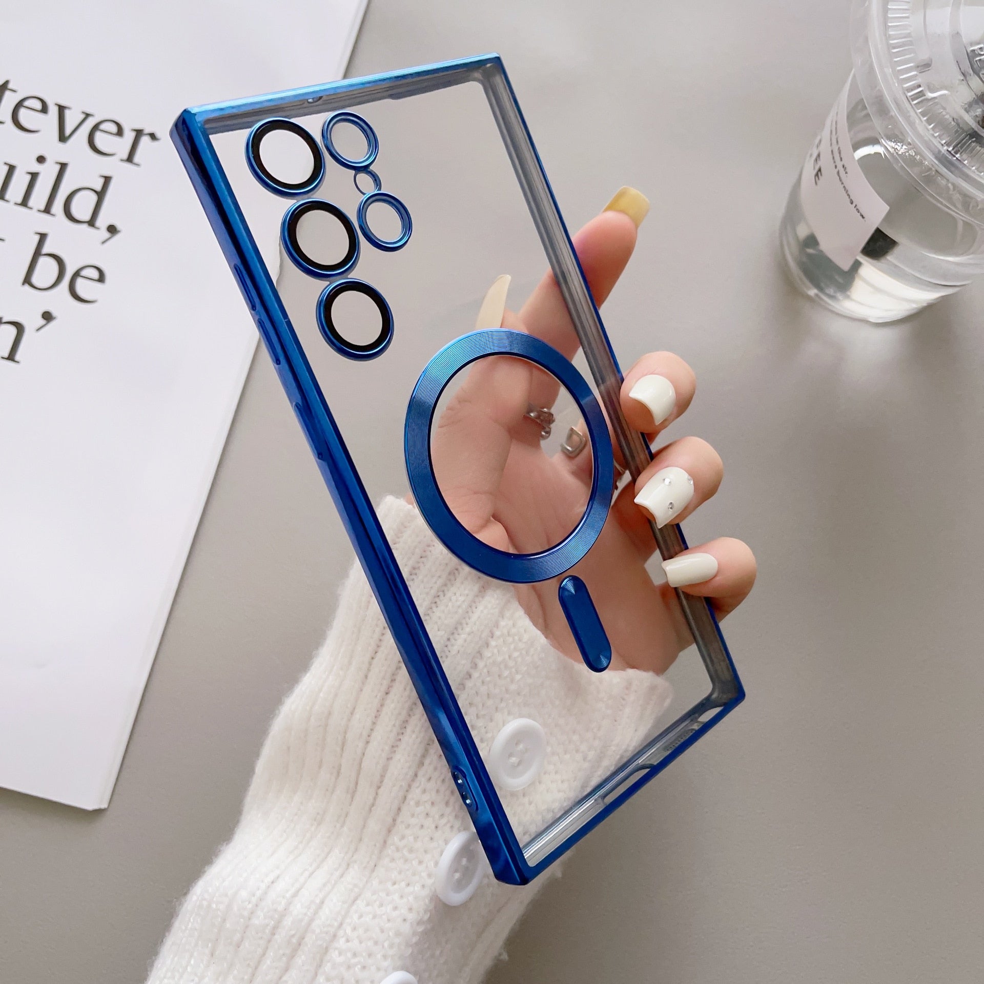 Luxury Plating For MagSafe Magnetic Case For Samsung Galaxy S22 S23 Ultra Plus Phone Cases Wireless Charge Soft Silicone Cover