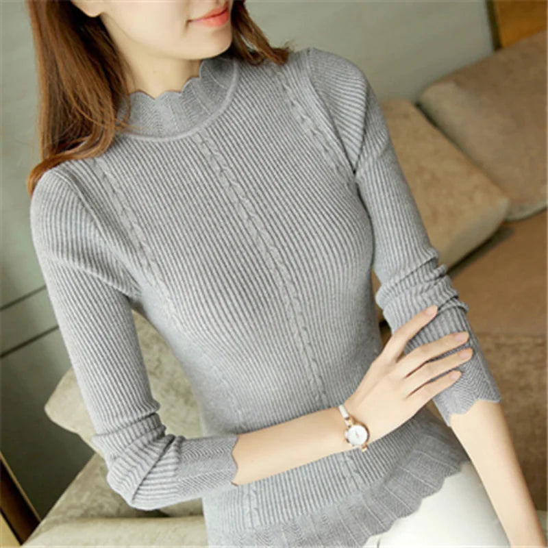 Women’s Basic Slim Fit Sweater - Jeglowstore