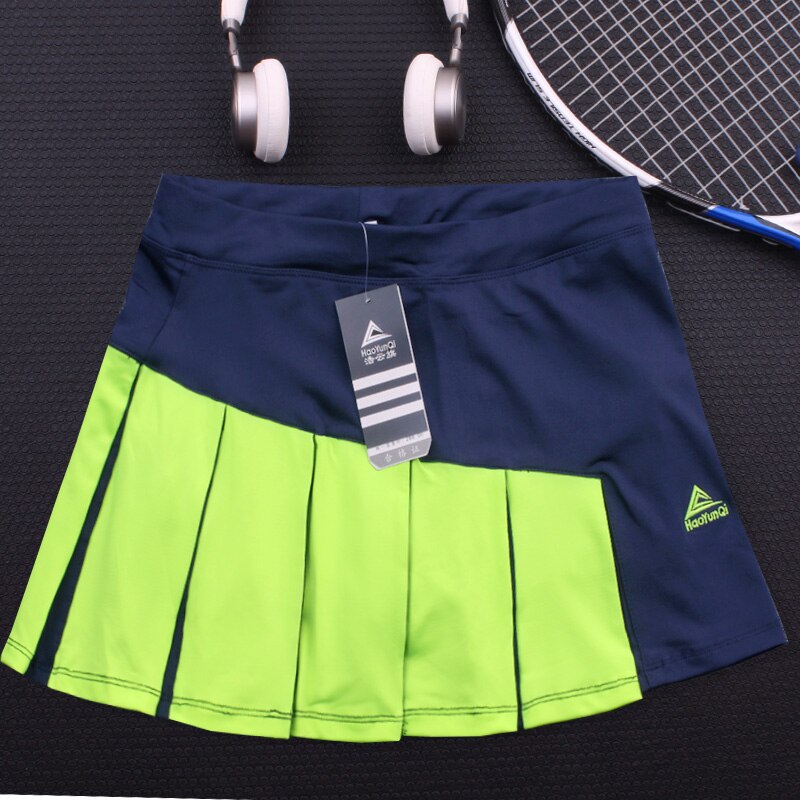 Girls Tennis Skorts with Built In Short , Top Quality Patchwork Thick Material Athletic Yoga Badminton Skirt Women Tennis Shorts