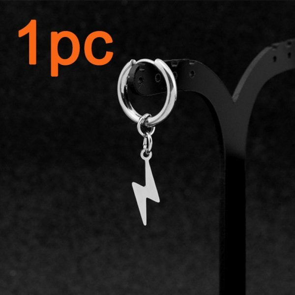 Vintage Men Stainless Steel Earrings Clip Cross Tassel Chain Ear Wrap Cuff Stud Earring Hipster Punk Piercing Ear Accessories