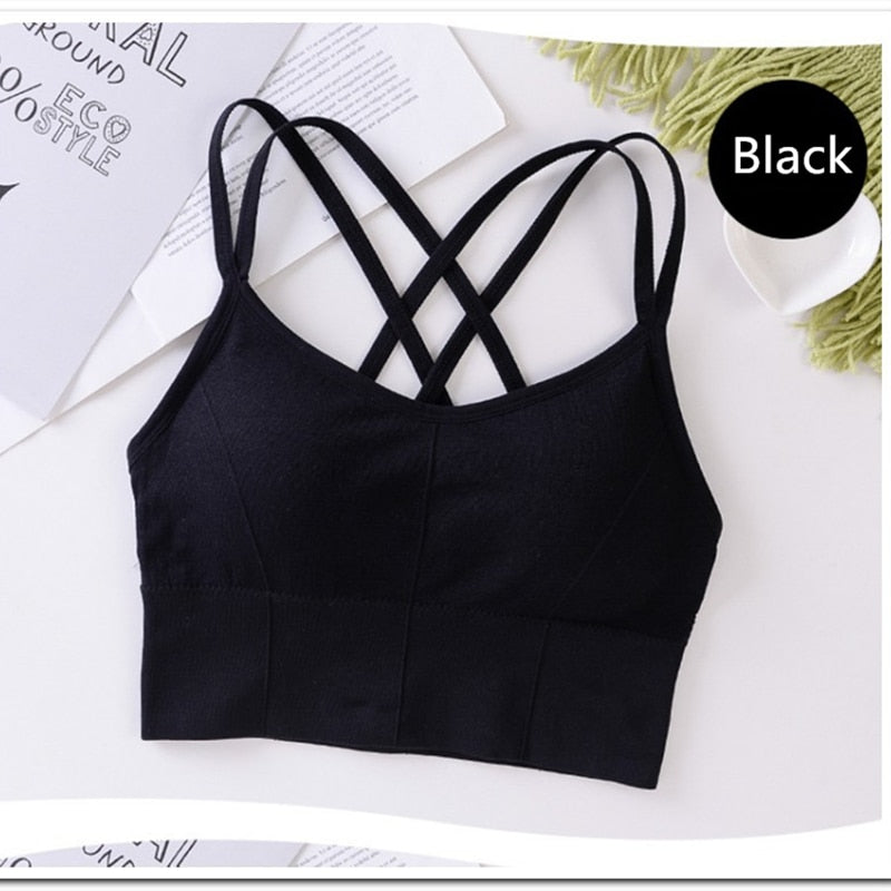 Fitness Sports Bra Women Shockproof Sexy High-Intensity Yoga Bra Bralette Running Gym Vest Cotton Underwear Fashion Beauty Back