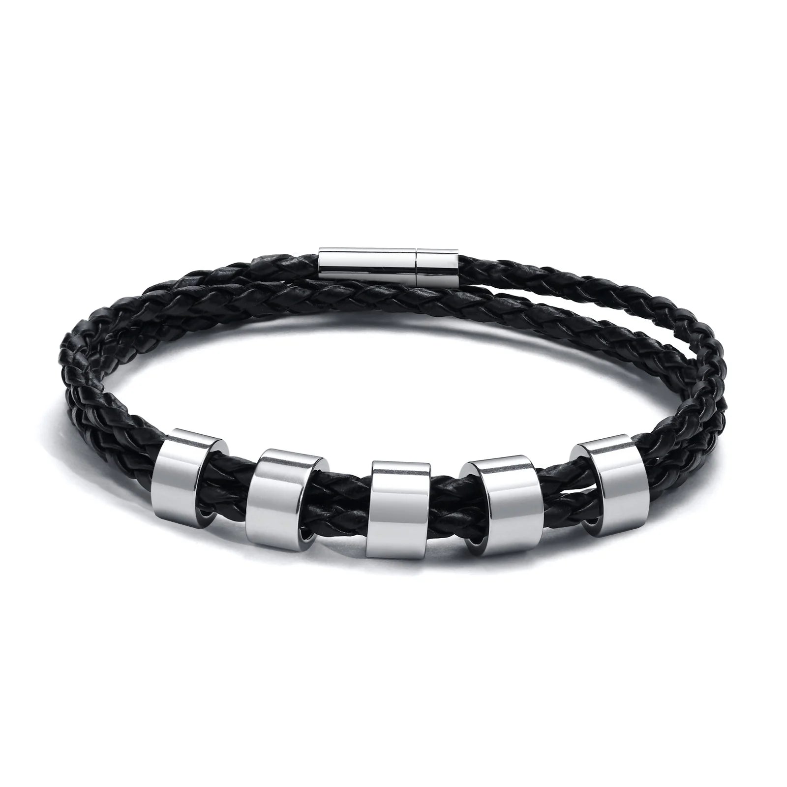 Custom Name Braided Leather Men’s Bracelet - Jeglowstore