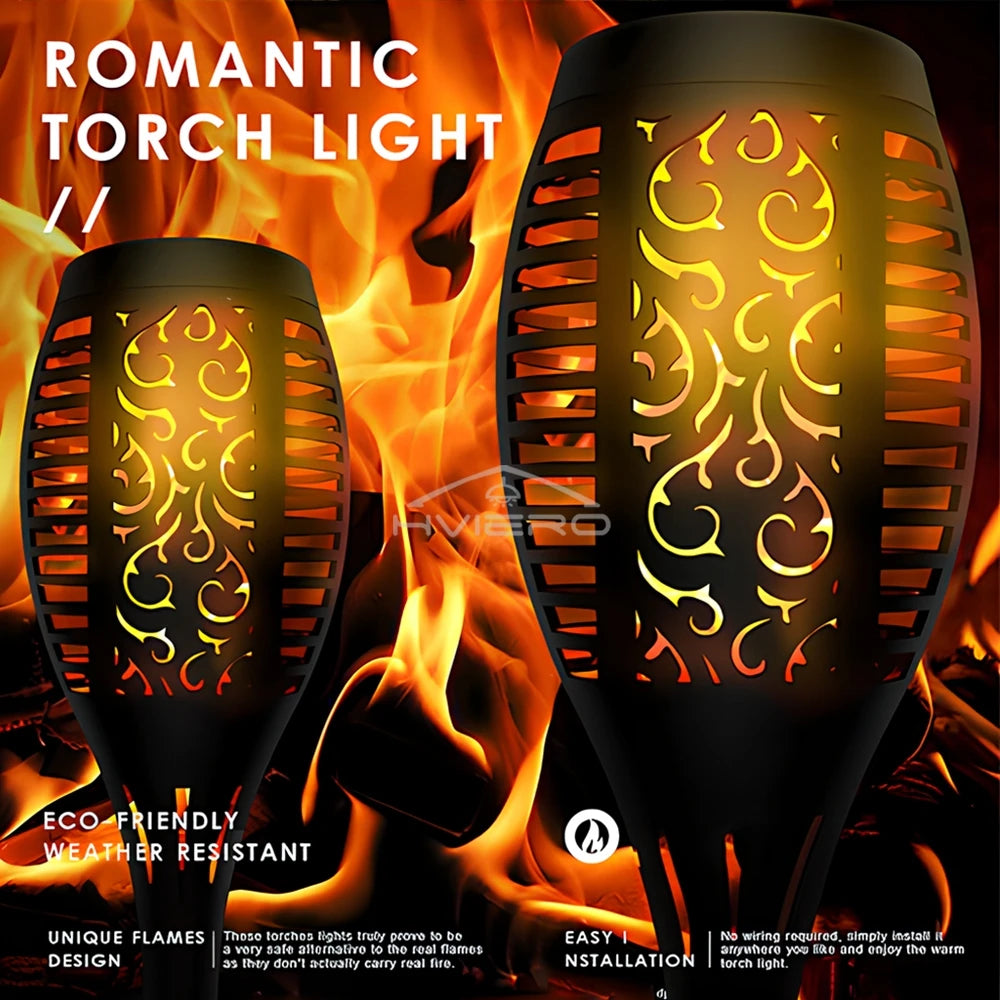 1/2/4/6/8/10/12X Solar Flame Torch Lights 12LED Flickering Waterproof Garden Decoration Outdoor Lawn Path Yard Patio Floor Lamp - Jeglowstore