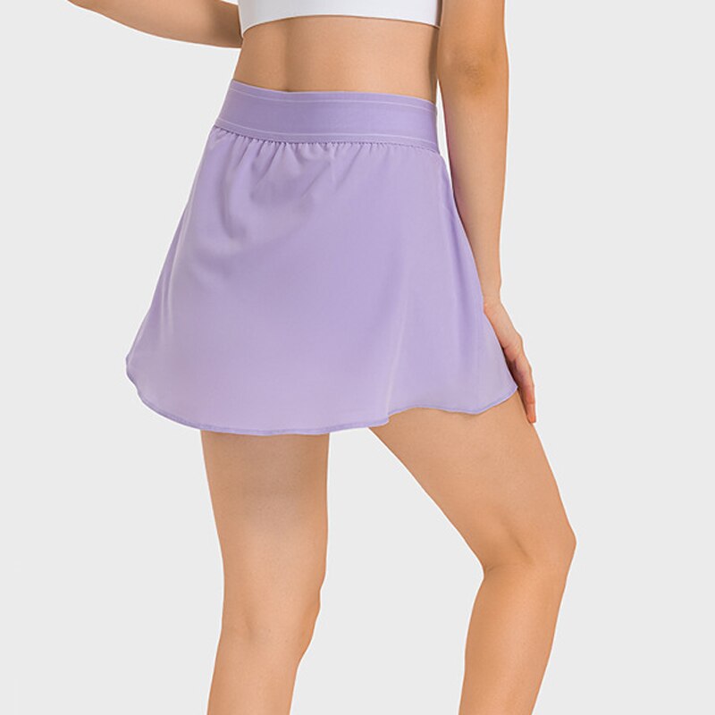 A Logo Match Point Flowy A-line Tennis Skirt With Comfy Inner Short Lightweight Woven Skirts Hidden Pocket for Key or Cards