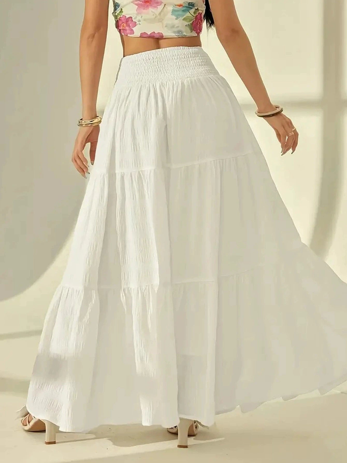 Tiered A-Line Maxi Skirt - Jeglowstore
