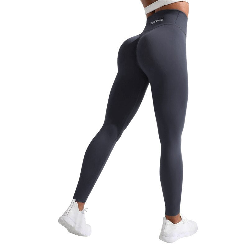 Sexy Crossed Waist Yoga Pants Women V-Waist Scrunch Butt Leggings Seamless Fitness Workout Push Up Tights Casual Sports Trousers