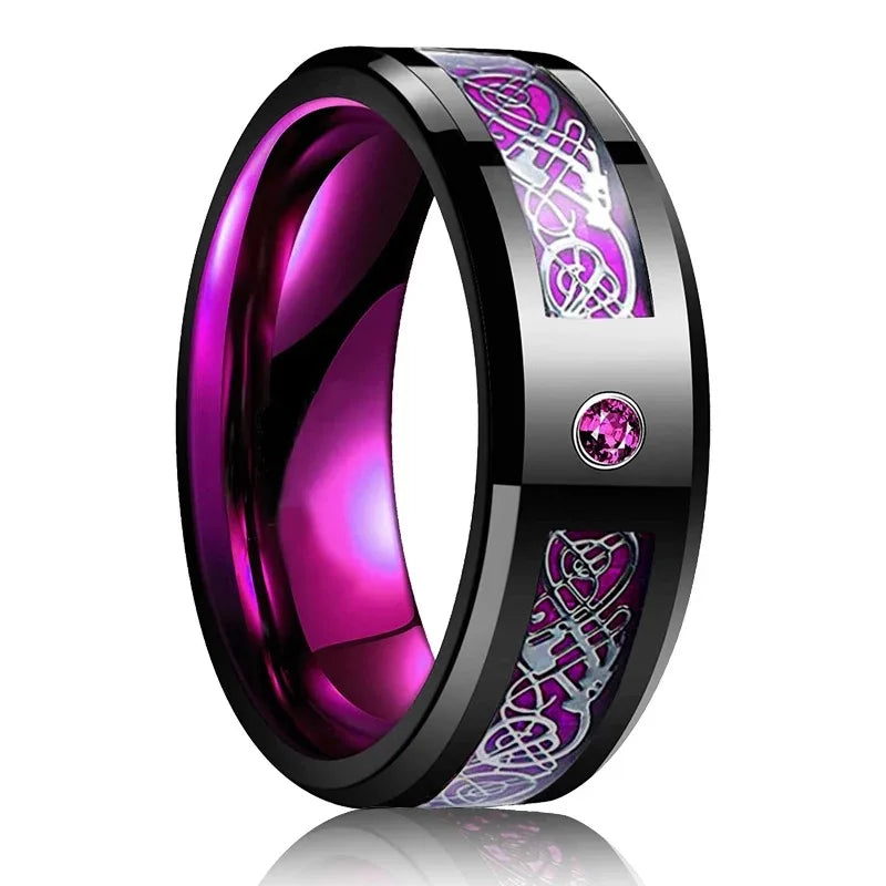 Purple Titanium Steel Promise Ring - Jeglowstore