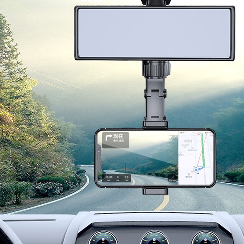 Olaf Car Phone Holder Multifunctional 360° Rotatable Review Mirror Seat Hanging Auto GPS Cell Phone Holder For Car Mobile Mount