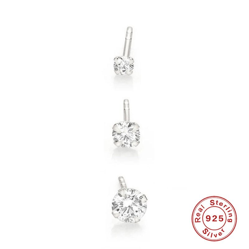 CANNER Aros 18K Gold Plated Earring Set 925 Sterling Silver Small Ear Bone Piercing Earrings For Women 3PCS Jewelry Accessories