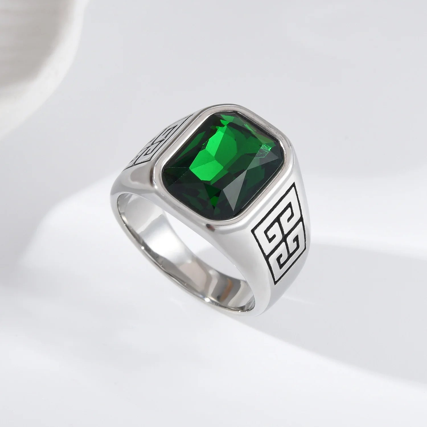 A3485 Men's High Quality 316LStainless Steel Onyx Watchband Rings Classic Fashion Trend Jewelry Product - Jeglowstore