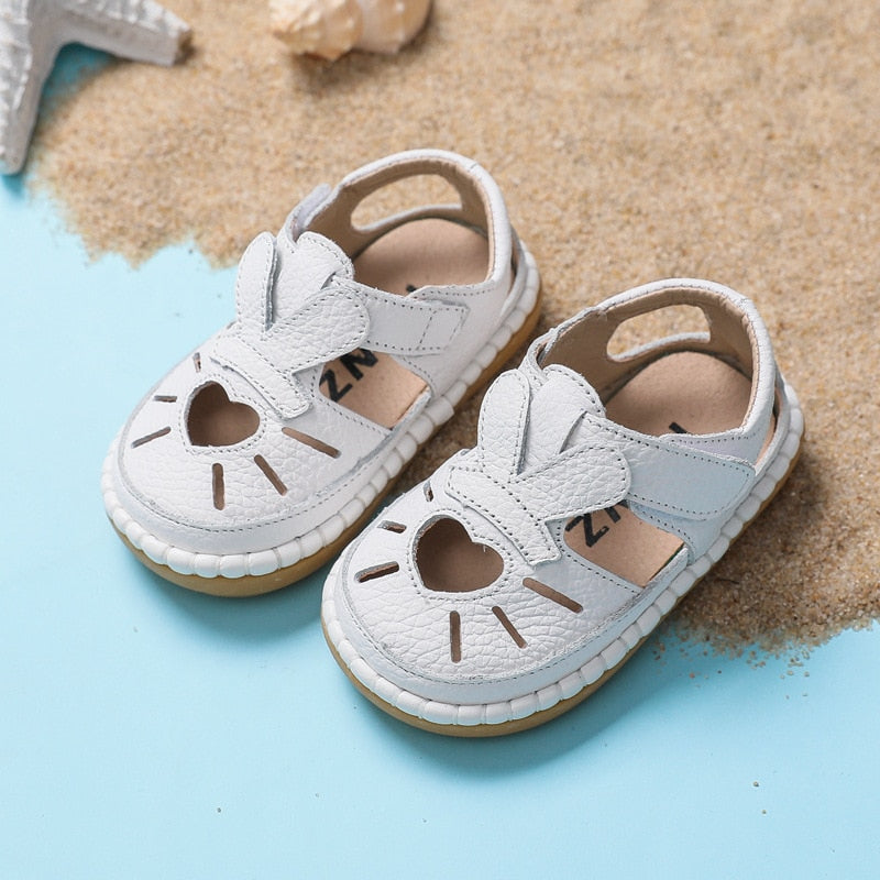 Baby Girls Boys Summer Sandals Infant Anti-collision Toddler Shoes Soft Bottom Genuine Leather Kids Children Beach Sandals