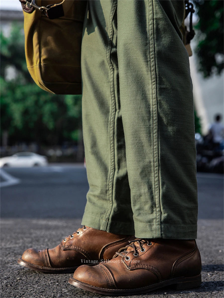 Vintage Olive Green Baker Trousers - Jeglowstore
