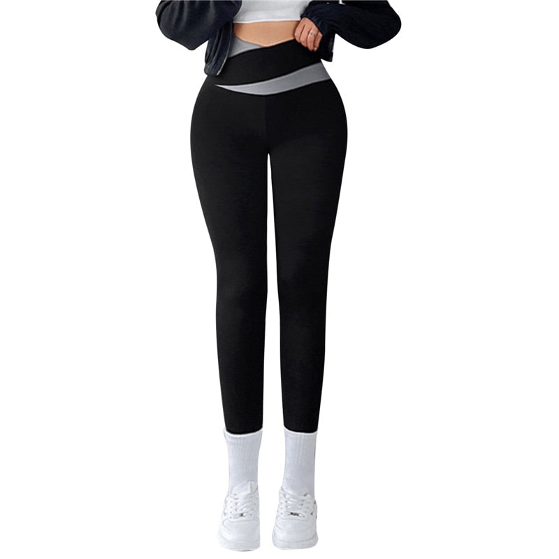 Sexy Crossed Waist Yoga Pants Women V-Waist Scrunch Butt Leggings Seamless Fitness Workout Push Up Tights Casual Sports Trousers