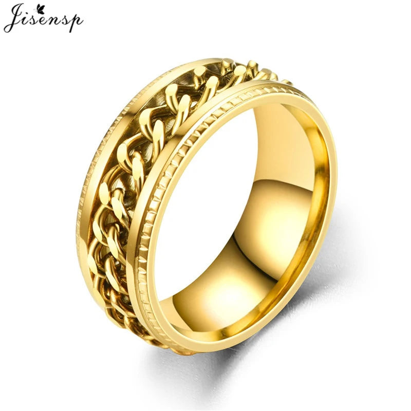 Rotatable Chain Fidget Ring for Men - Jeglowstore