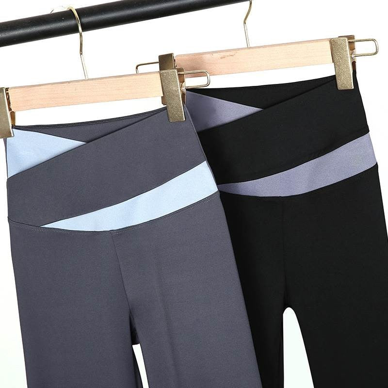 Sexy Crossed Waist Yoga Pants Women V-Waist Scrunch Butt Leggings Seamless Fitness Workout Push Up Tights Casual Sports Trousers