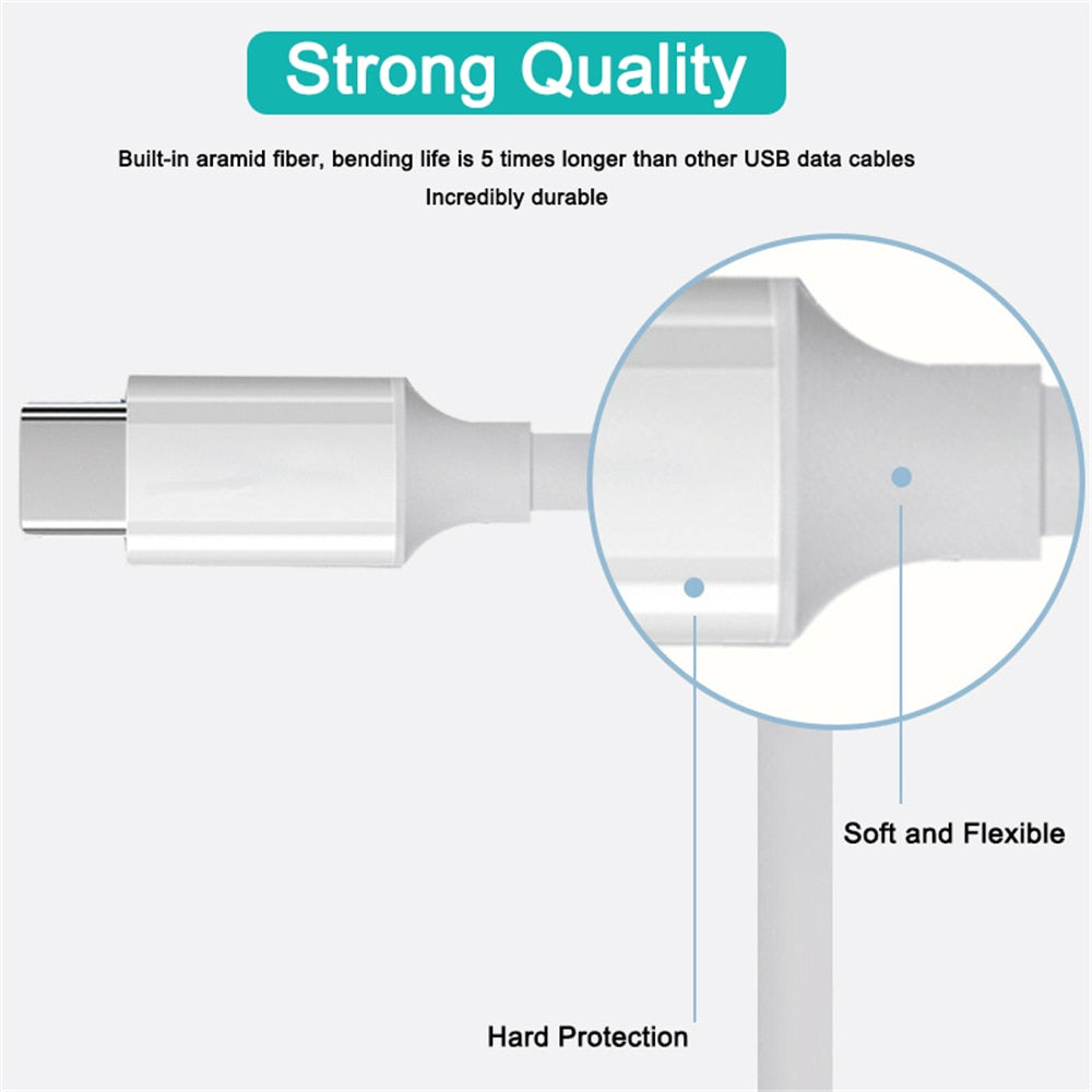 PD 100W USB C to USB Type-C Cable Fast Charge Data Cable For Huawei P30 Samsung Xiaomi Phone Data Line Quick Charge Accessories