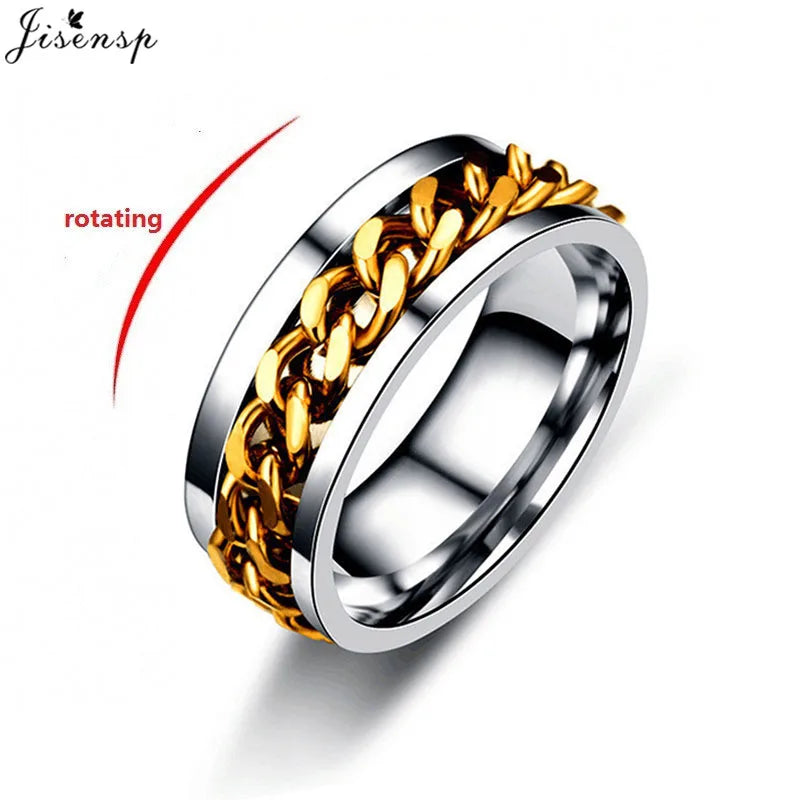 Rotatable Chain Fidget Ring for Men - Jeglowstore
