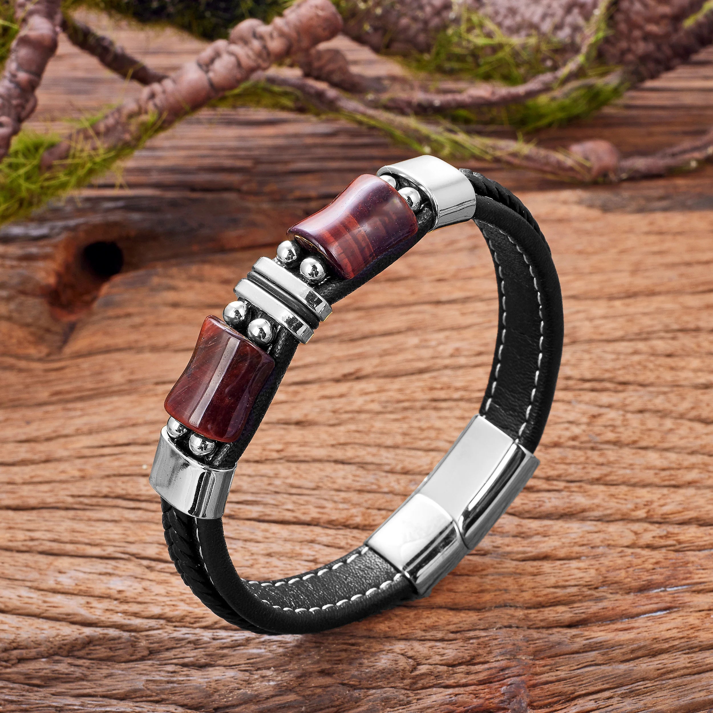 Geometric Tiger Eye Men’s Bracelet - Jeglowstore