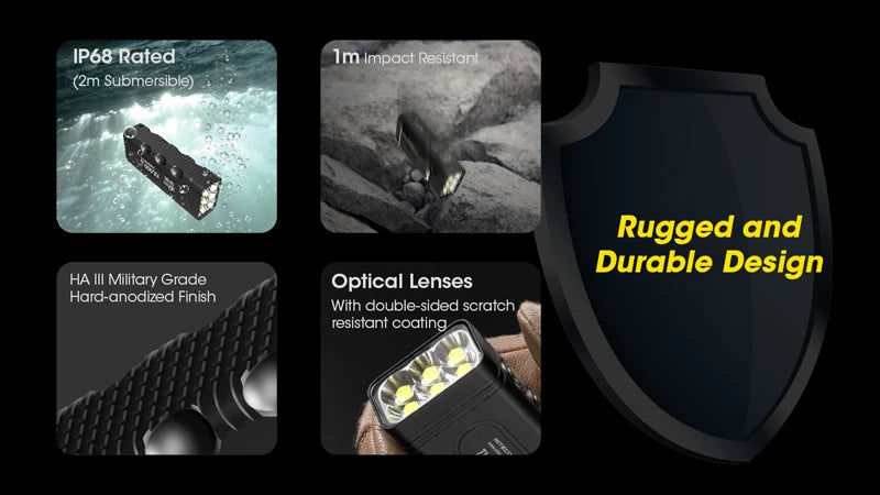 12000 Lumens NITECORE TM12K USB-C Rechargeable High Power Flashlight Built-in 21700 Li-ion Battery