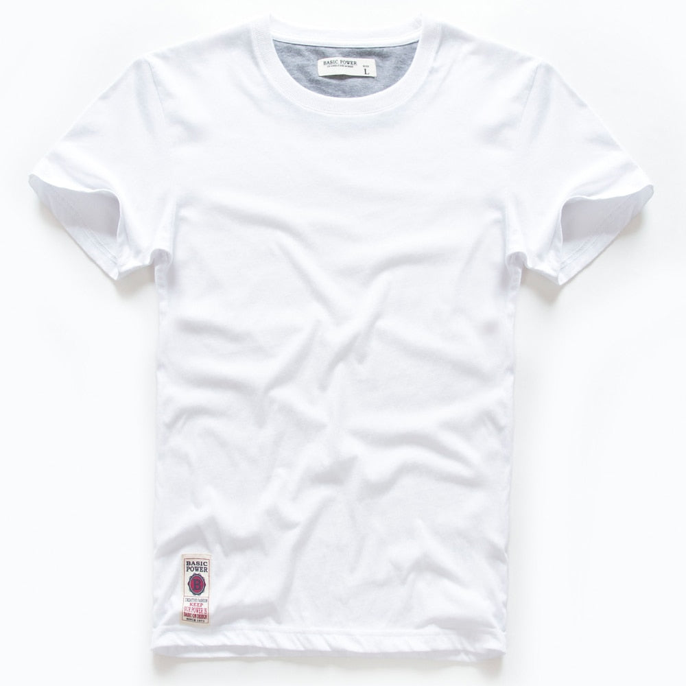 Men's T-shirt Cotton Solid Color t shirt Men Causal O-neck Basic Tshirt