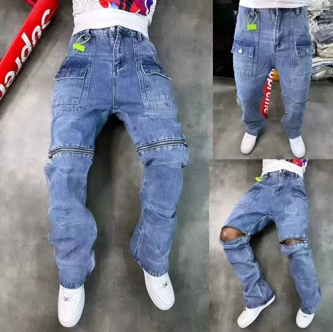 Distressed Vintage Men’s Denim Jeans - Jeglowstore