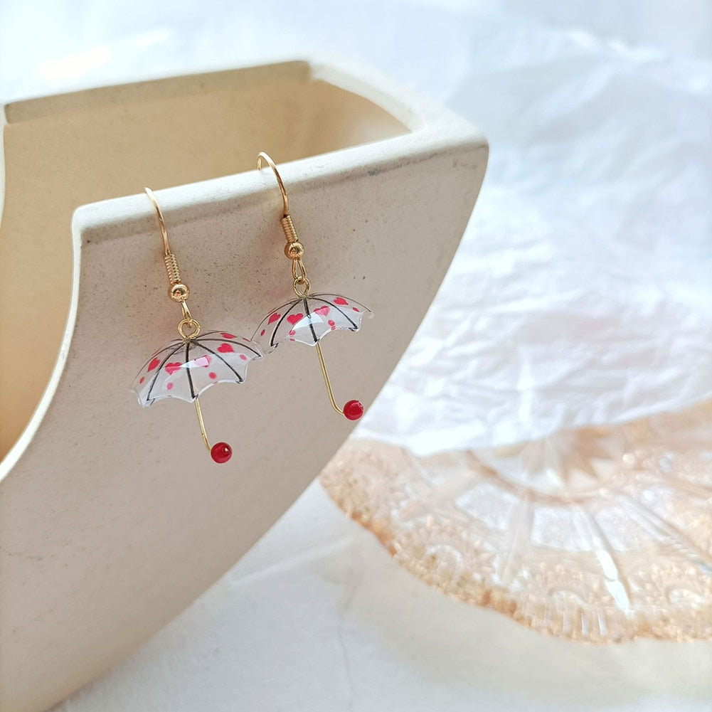 Cute Fairy Tales Animal Rabbit Pearl Stud Earrings Sweet Girls Women Asymmetric Love Heart Ear Studs Jewelry