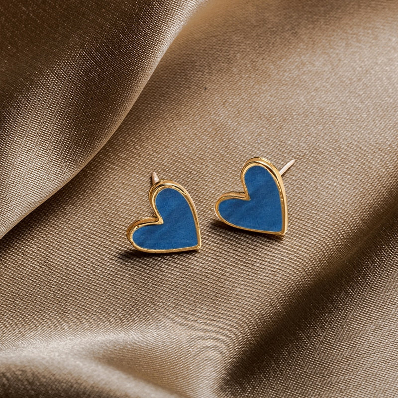 Korean Style Zircon Black Resin Rhombus Ear Studs for Women Elegant Geometric Earrings Jewelry Fashion Earrings Gifts