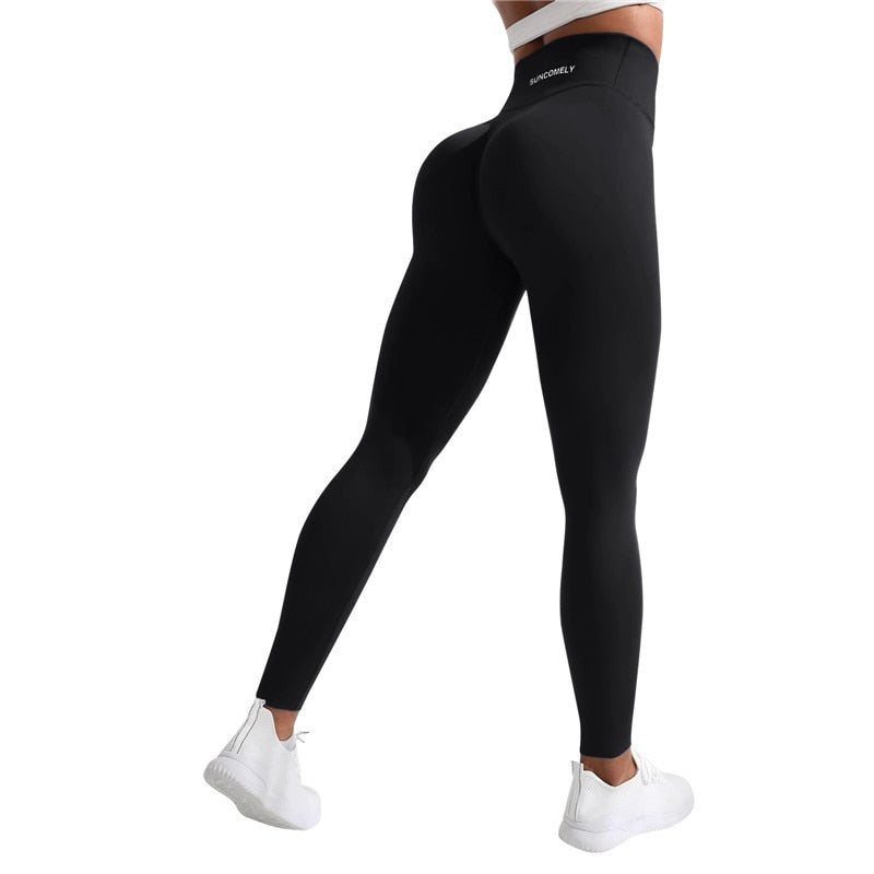 Sexy Crossed Waist Yoga Pants Women V-Waist Scrunch Butt Leggings Seamless Fitness Workout Push Up Tights Casual Sports Trousers