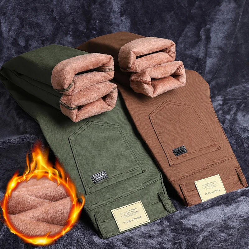 Men’s Winter Fleece Lined Jeans - Jeglowstore