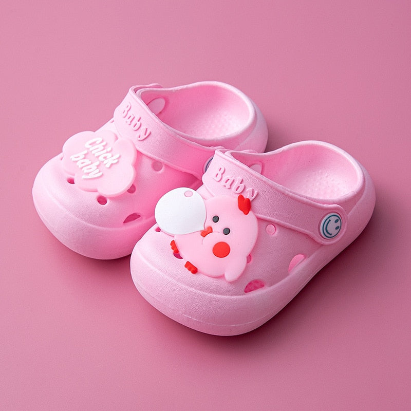 Summer New Children's Cold Slippers Indoor Non -slip and Soft Bottom Comfort Cute Baby Hole Shoes, Boys and Girls Home Slippers
