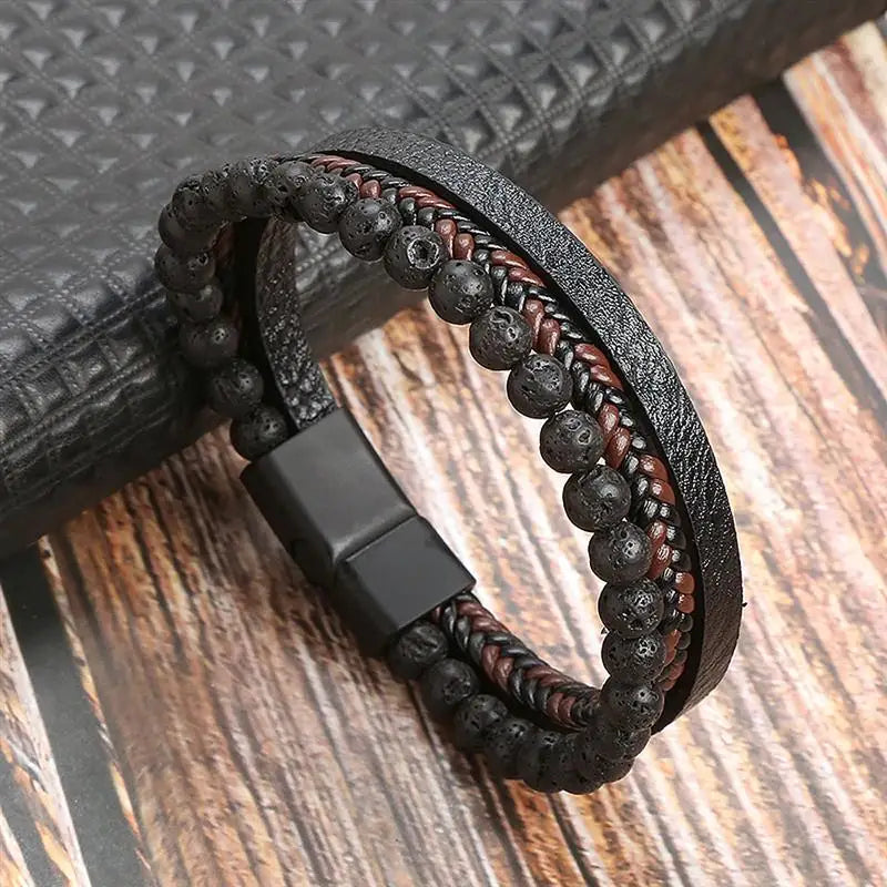 Men’s Classic Handwoven Leather Bracelet - Jeglowstore