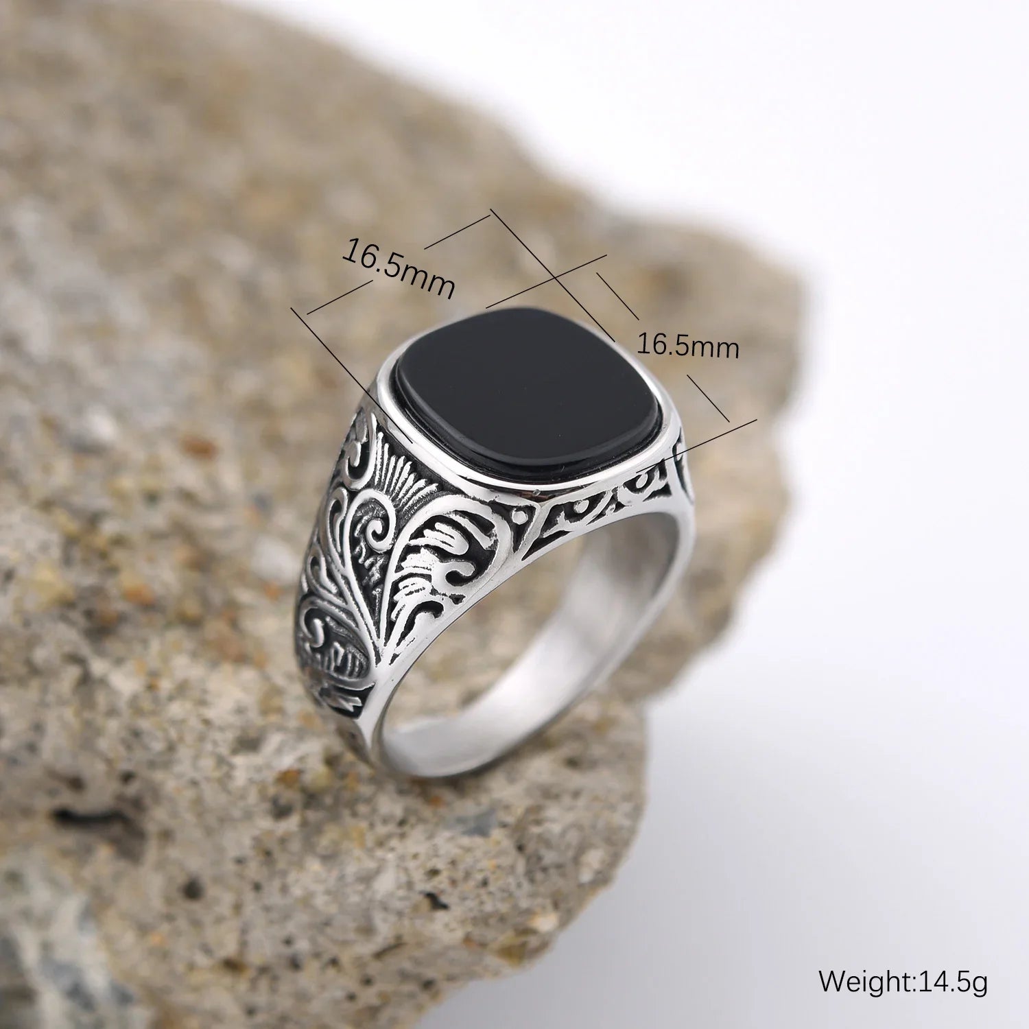 Men’s Multi-Color Stainless Steel Gemstone Ring - Jeglowstore