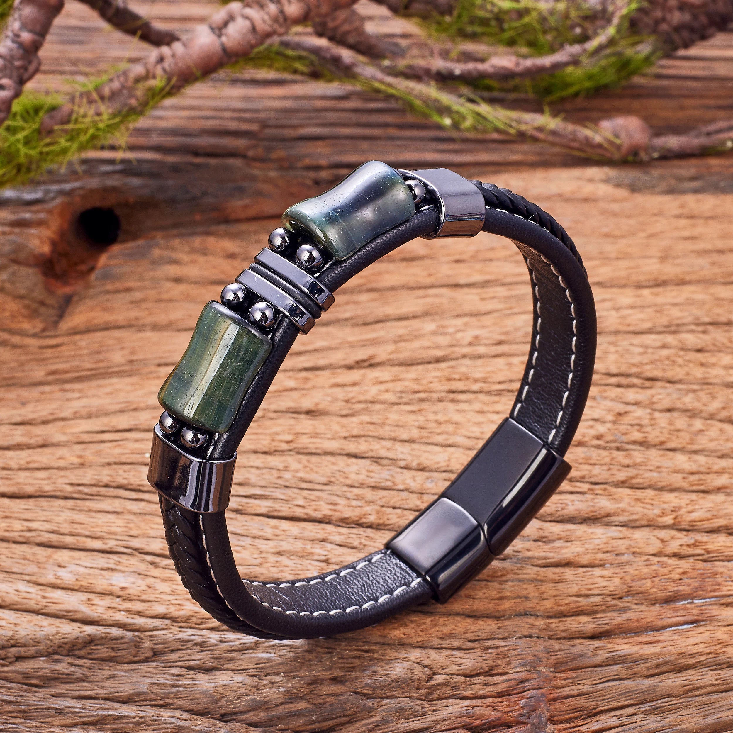 Geometric Tiger Eye Men’s Bracelet - Jeglowstore