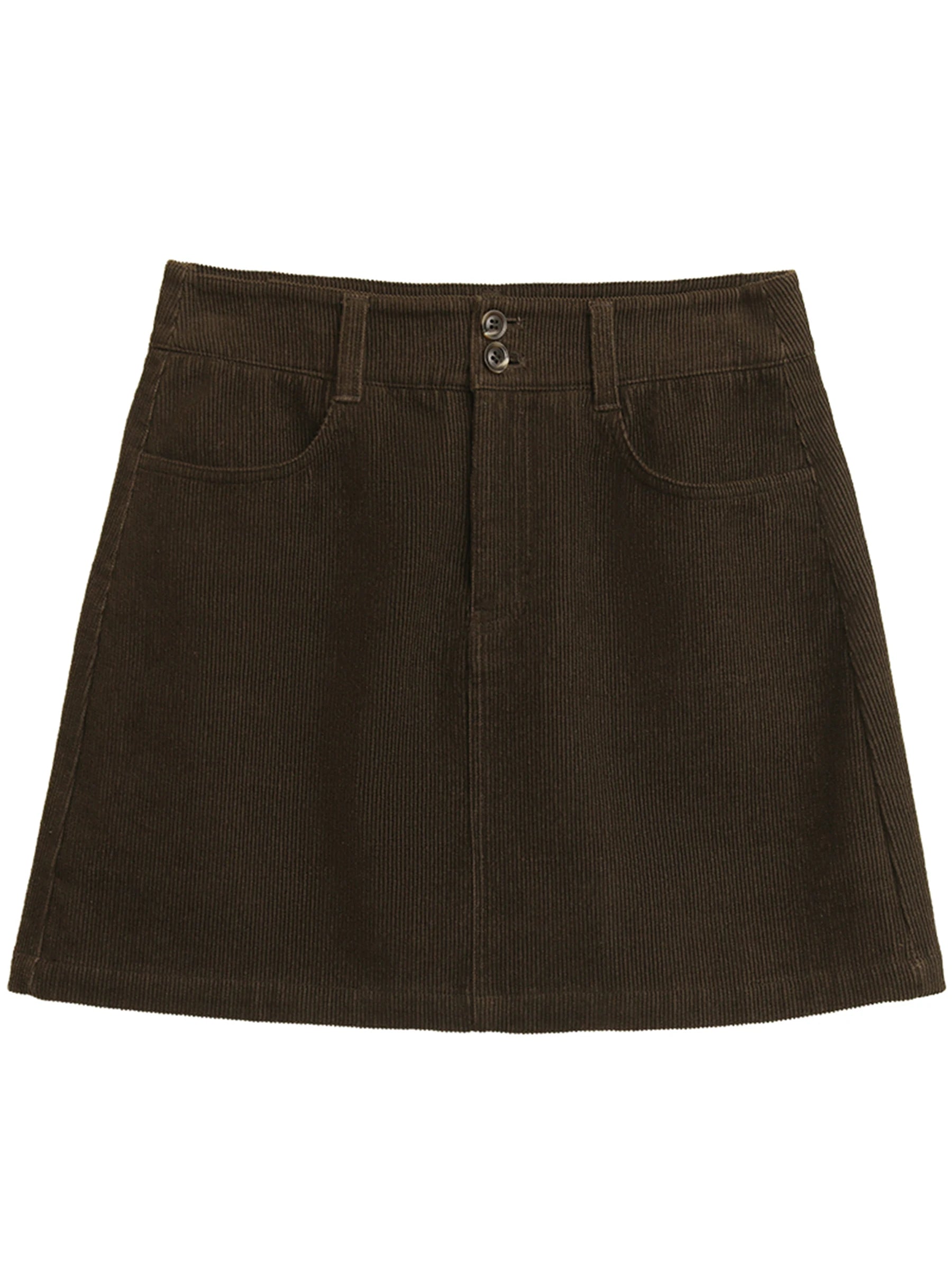 Retro High Waist Corduroy A-Line Skirt - Jeglowstore