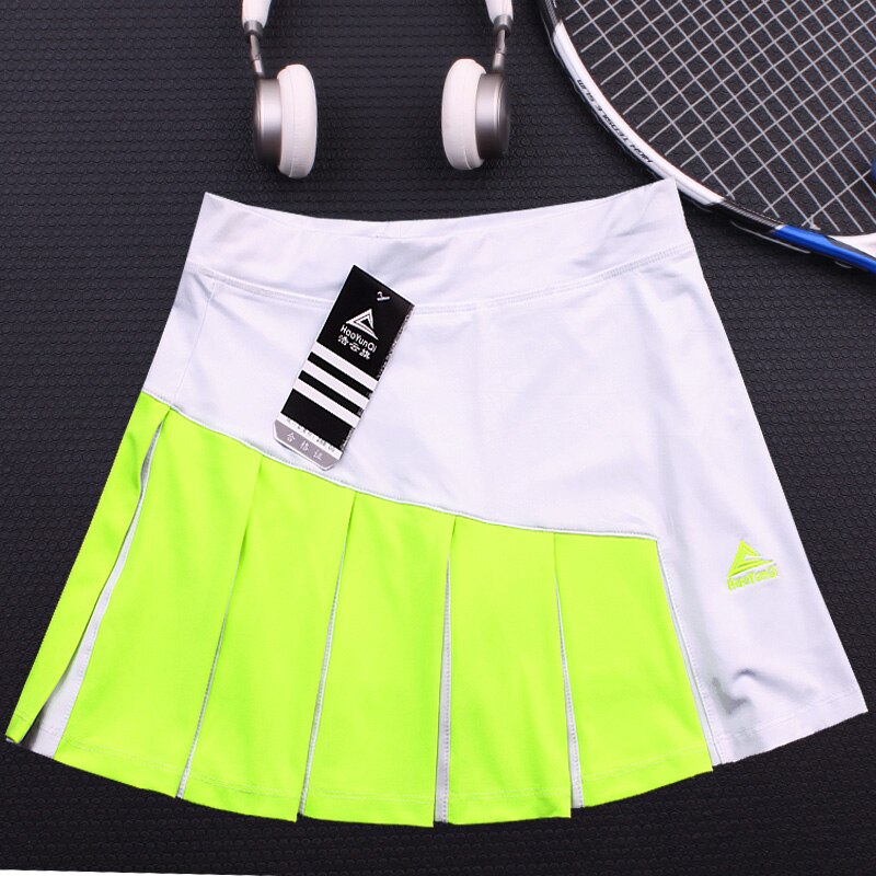 Girls Tennis Skorts with Built In Short , Top Quality Patchwork Thick Material Athletic Yoga Badminton Skirt Women Tennis Shorts