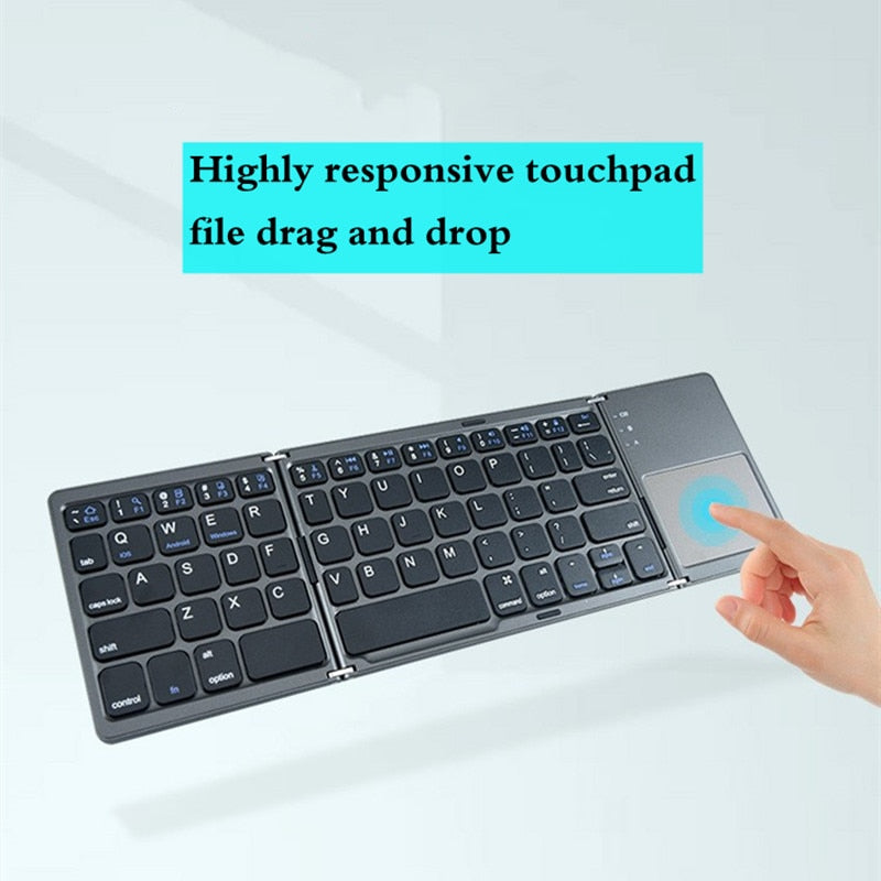 Folding keyboard bluetooth with touchpad portable slim phone tablet wireless keyboard for iphone samsung more smartphones