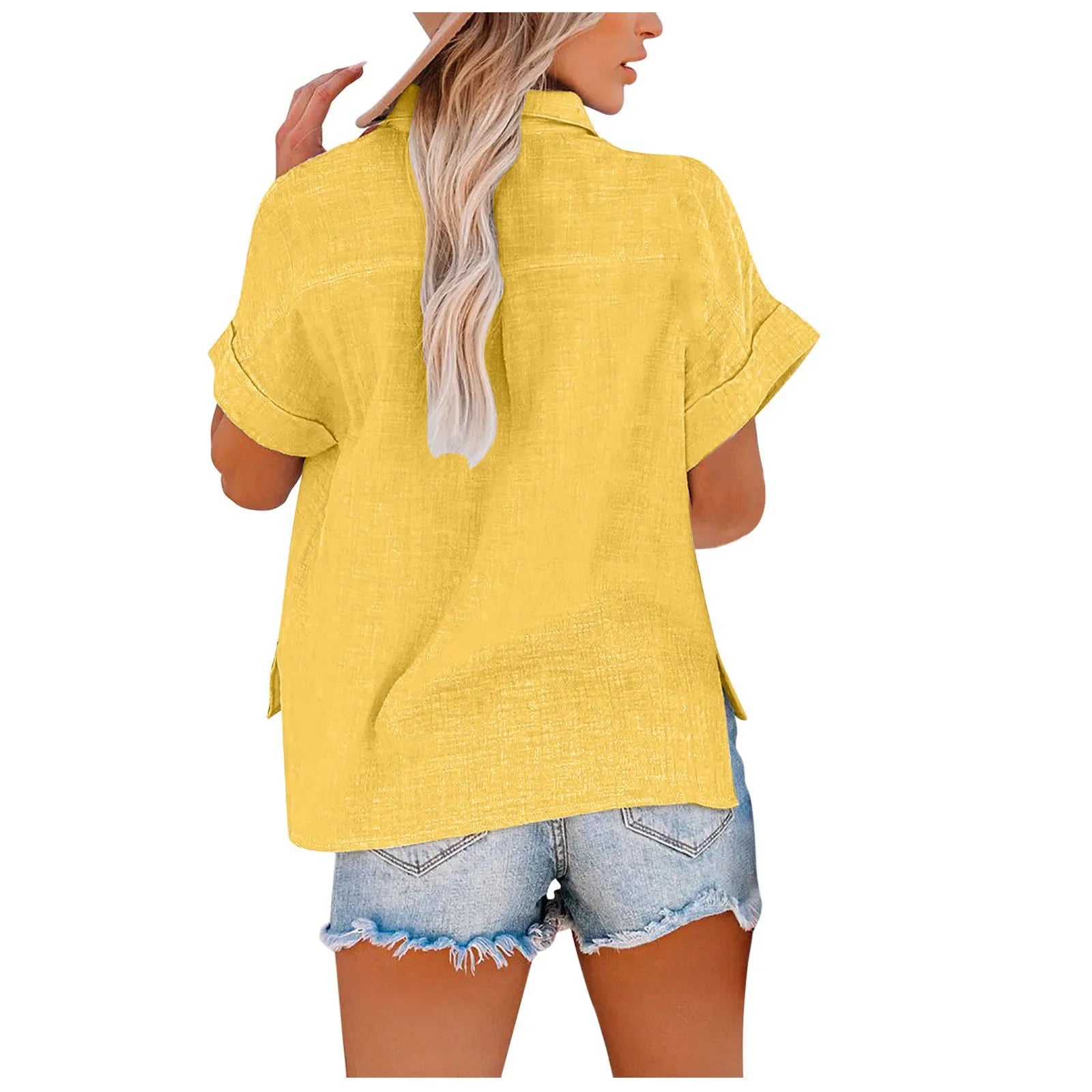 Women’s Short Sleeve Linen Top