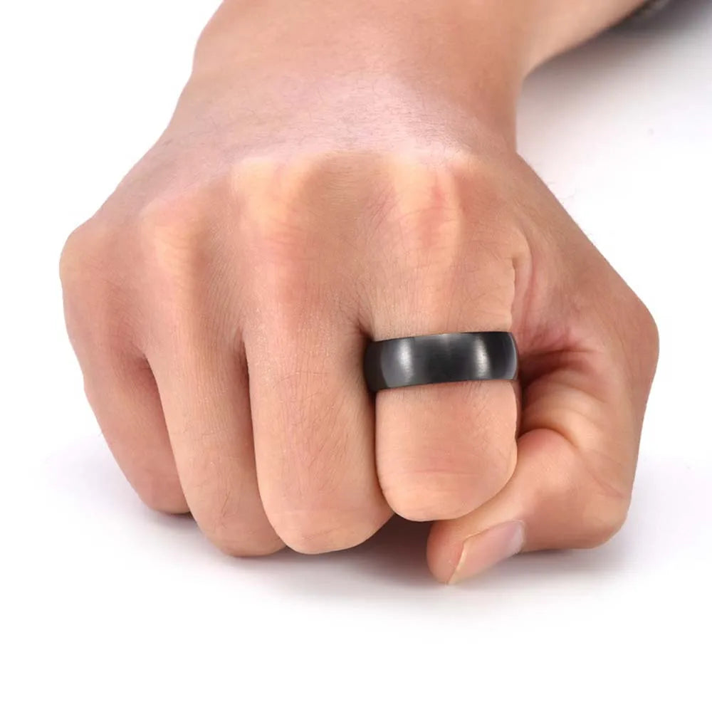 Men’s Brushed Titanium Steel Ring - Jeglowstore